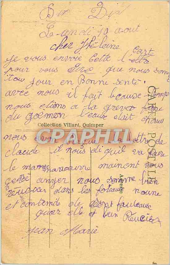 CPA En Bretagne Autour du Lit Clos Bonjour Bonsoir Folklore Bretagne — Verso