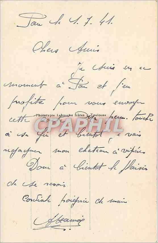 CPA Les Basses Pyrenees Pau Boulevard des Pyrenees et la Montee de la Gare  — Rückseite