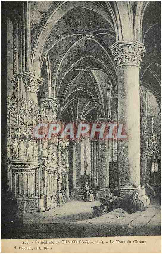 CPA Cathedrale de Chartres E et L Le Tour du Choeur 