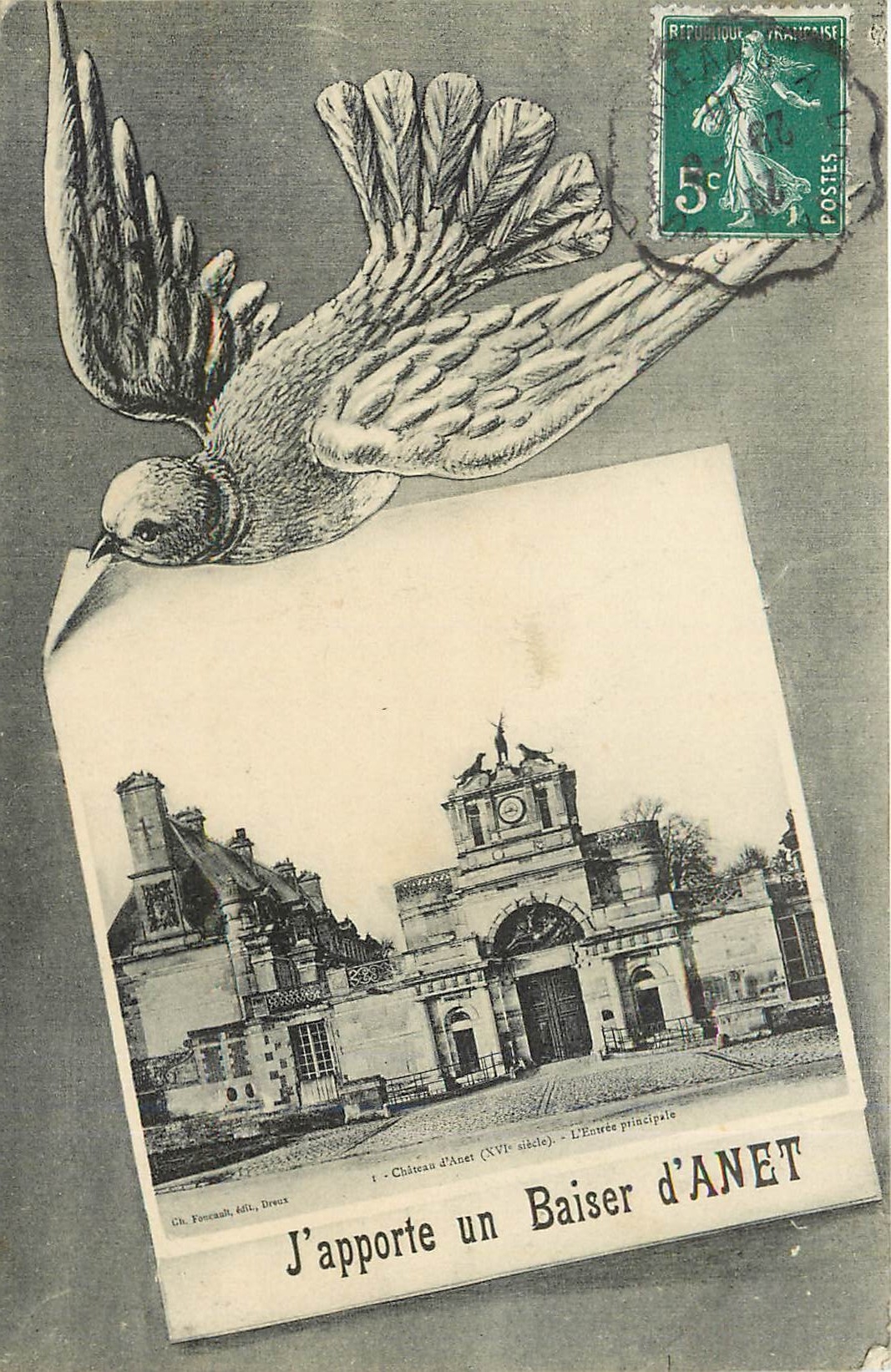 Château d'Anet (XVIe siècle) — L'Entrée principale — Gh. Focault, édit., Dreux