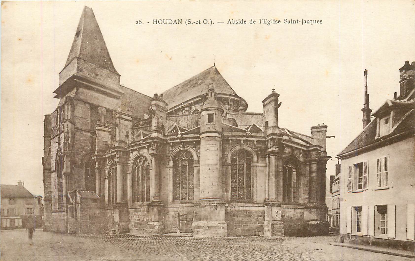 CPA Houdan SO Abside de l'Eglise Saint Jacques 