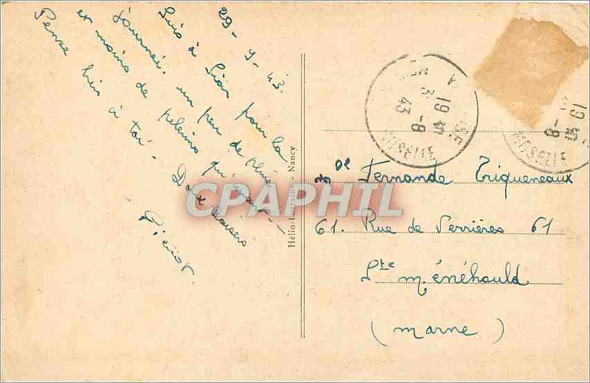 CPA Pelerinage de ND de Sion La Colline Inspiree  — Rückseite
