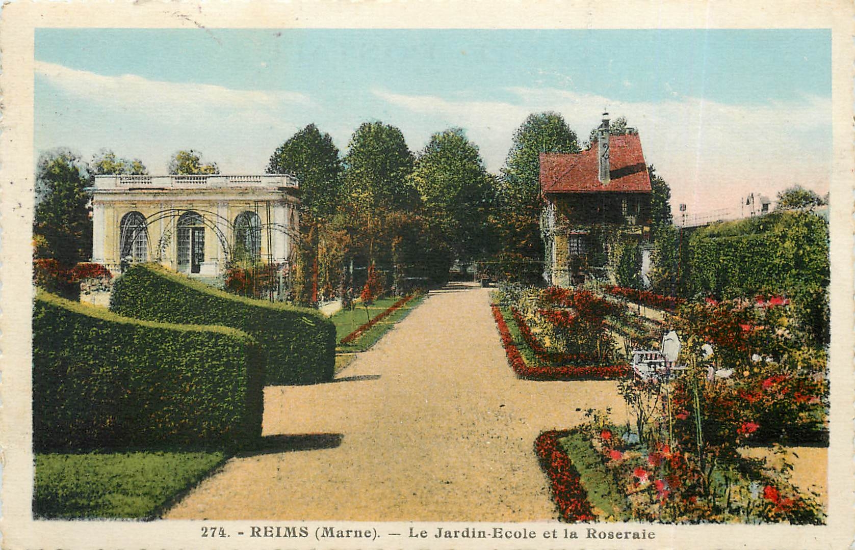 CPA Reims Marne Le Jardin Ecole et la Roseraie 