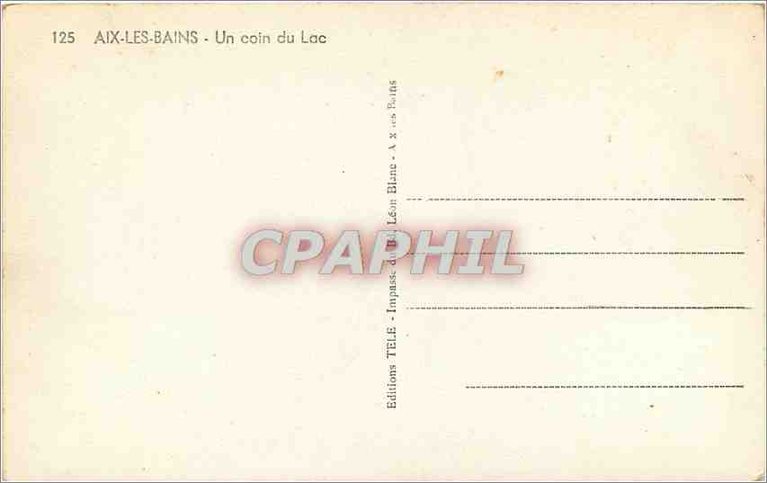 CPA Aix les Bains Un coin du Lac  — Rückseite