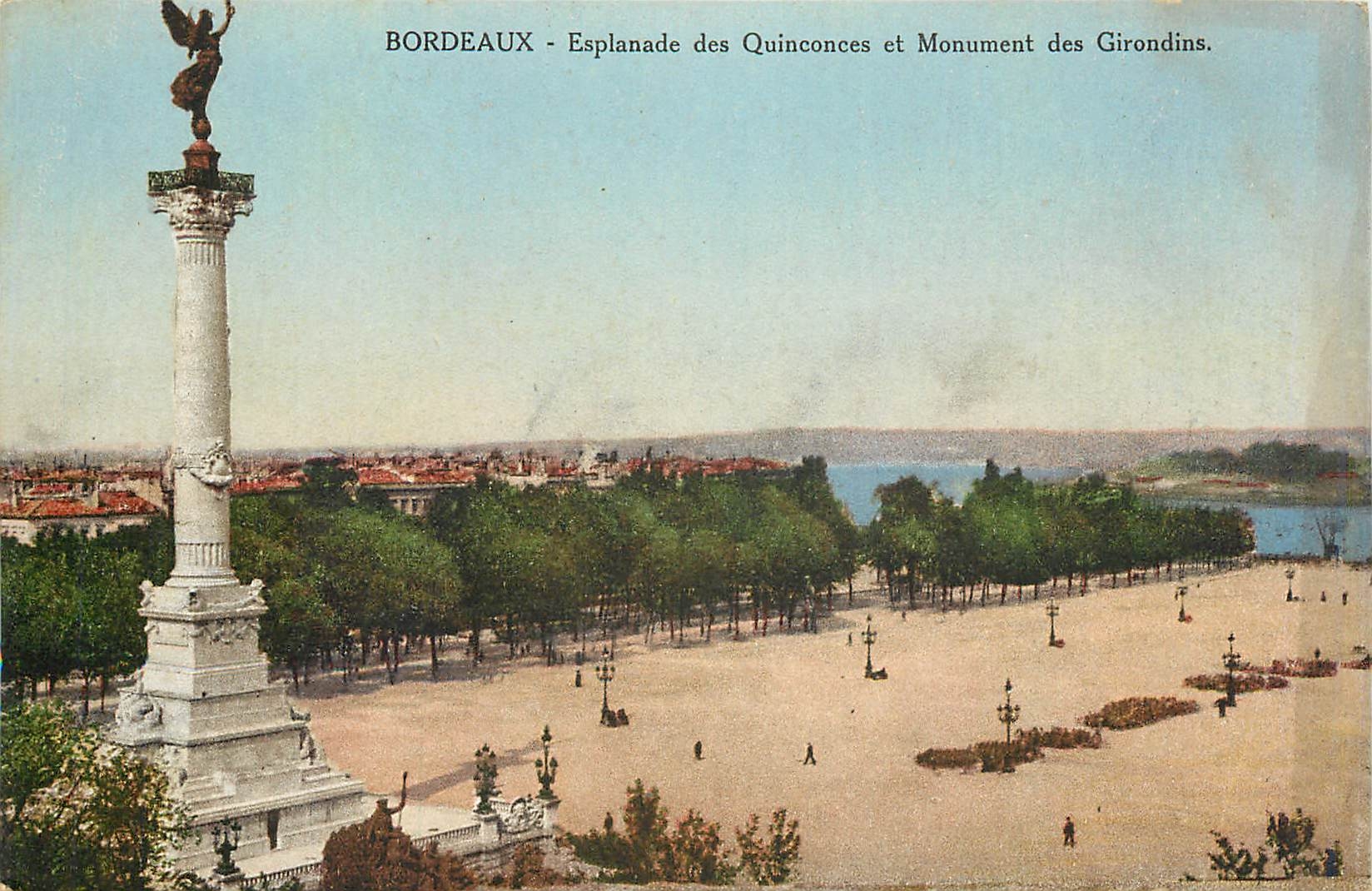 CPA Bordeaux Esplanade des Quinconces et Monument des Girondins 