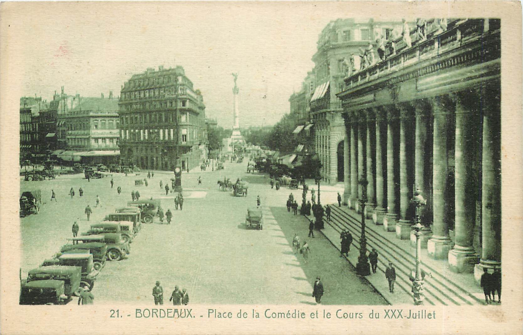 Bordeaux - Place de la Comédie et le Cours du Juillet
