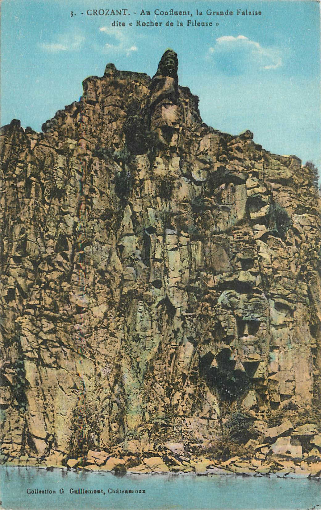 Crozant - Au Confluent, la Grande Falsaise dite « Rocher de la Fileuse » — Collection G. Guillement, Châteauroux