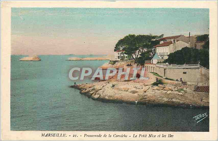 CPA Marseille Promenade de la Corniche Le Petit Nice et les Iles 