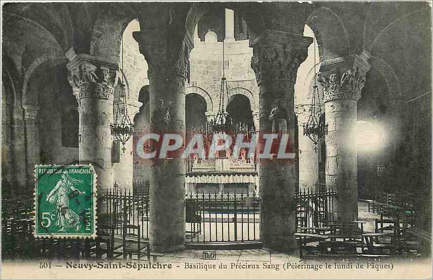 CPA Neuvy Saint Sepulcre Basilique du Precieux Sang 