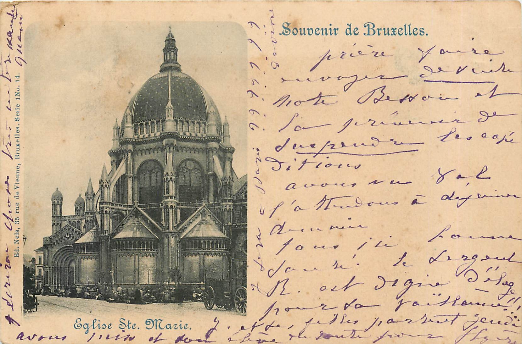 CPA Souvenir de Bruxelles Eglise Ste Marie 