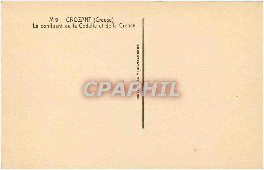 Crozant (Creuse) — Der Zusammenfluss der Cédelle und der Creuse — Sammlung G. Chatraudoux — Rückseite