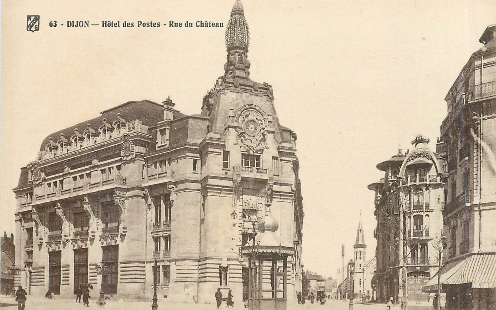CPA Dijon Hotel des Postes Rue du Chateau 