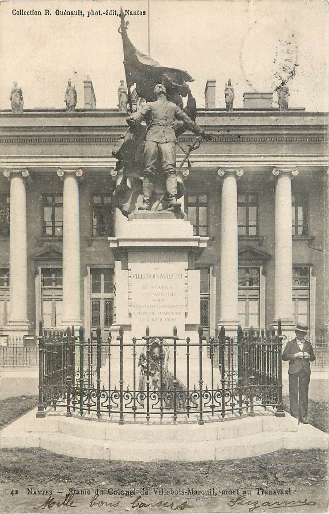 CPA Nantes Statue du Colonel de Villebois Mareuil 