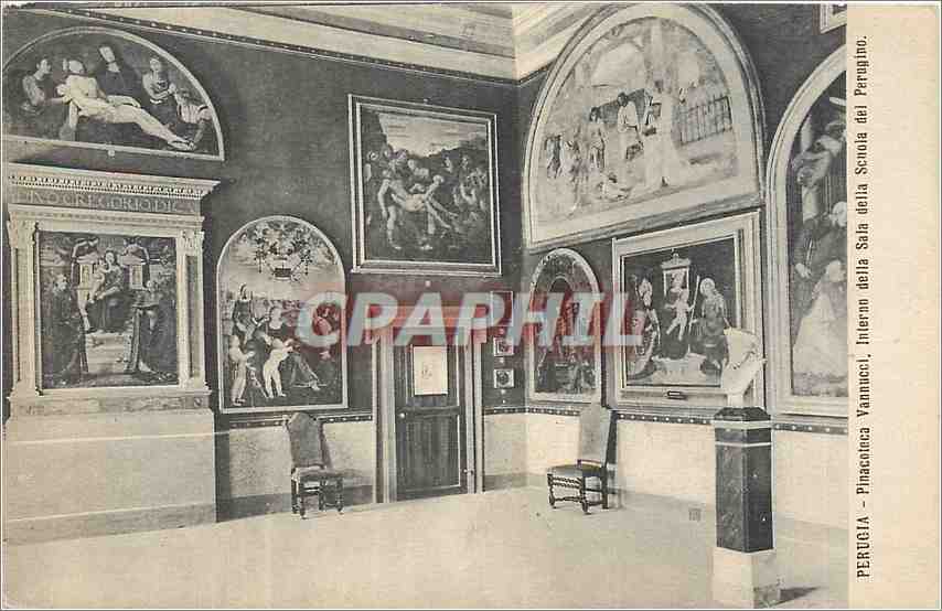 CPA Perugia Pinacoteca Vannucci Interno della Sala della Schoia del Perugino 