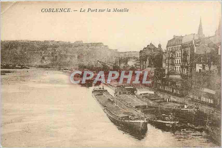 CPA Coblence Le Port sur la Moselle Bateaux