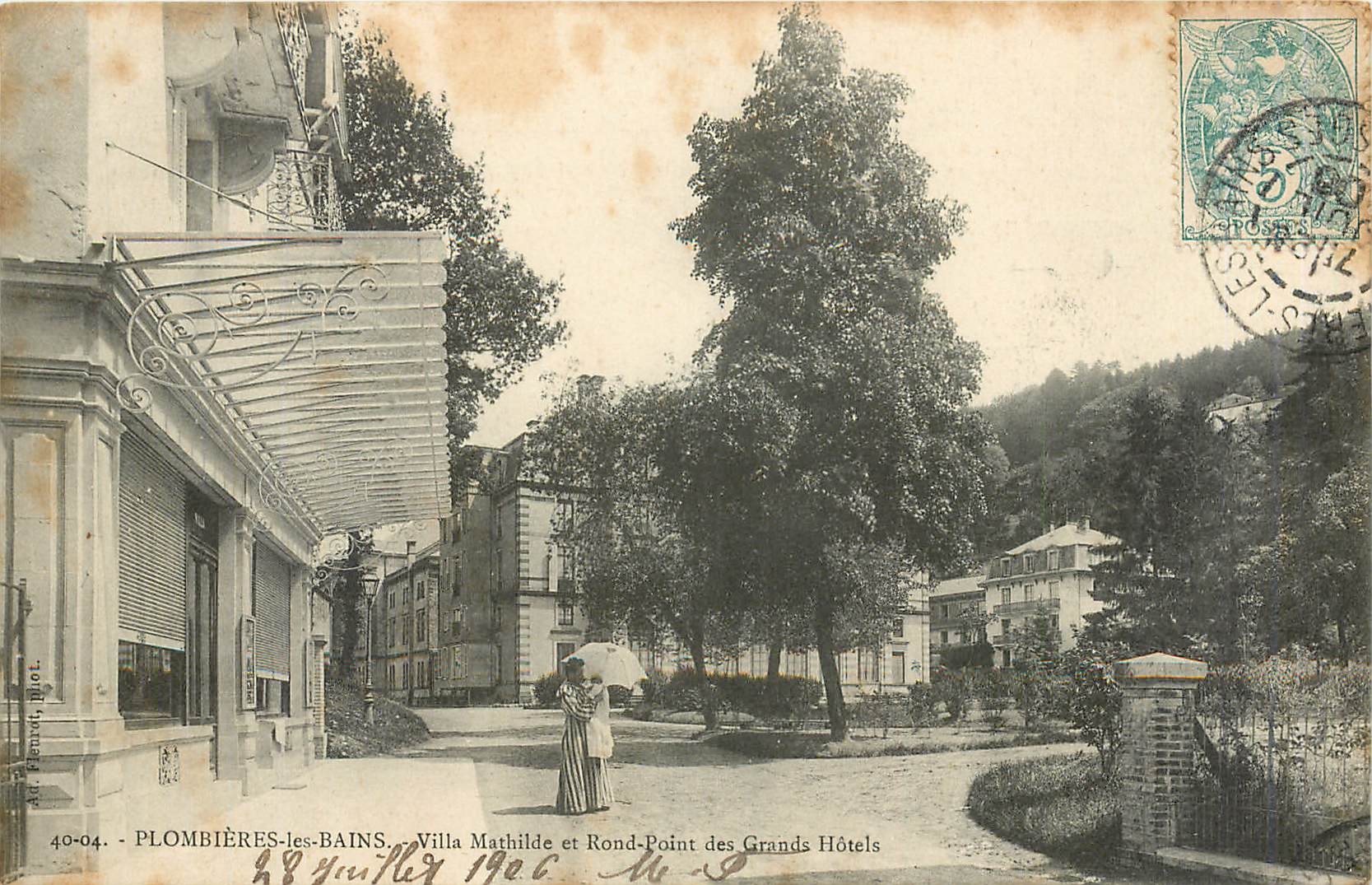 CPA Plombieres les Bains Villa Mathilde et Rond Point des Grands Hotels 