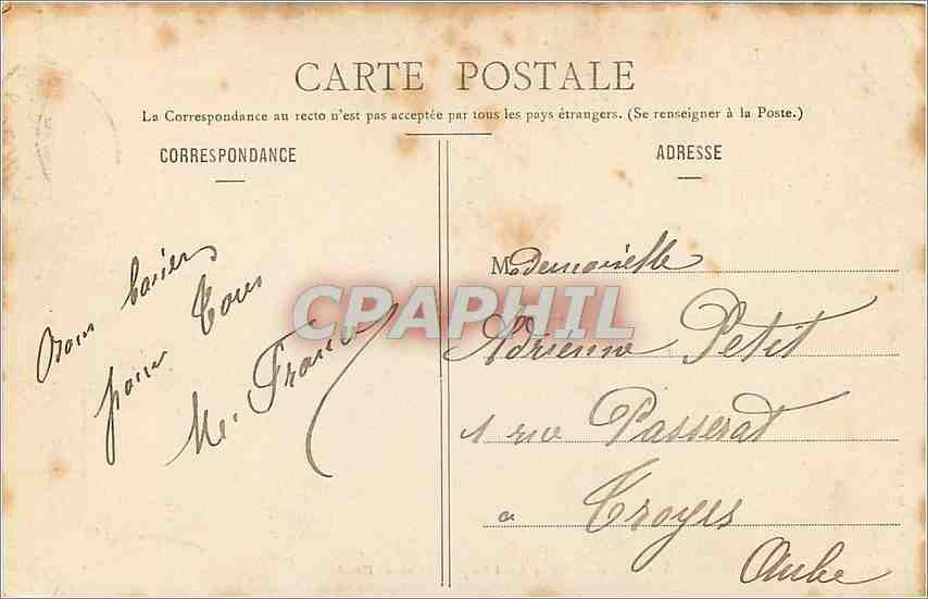 CPA Plombieres les Bains Villa Mathilde et Rond Point des Grands Hotels  — Rückseite