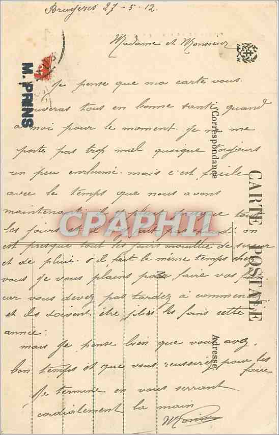 CPA Bruyeres Vosges Les Roches de Ponthaie  — Rückseite
