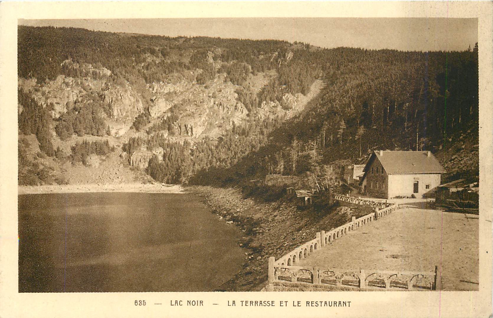 CPA Lac Noir La Terrasse et le Restaurant 