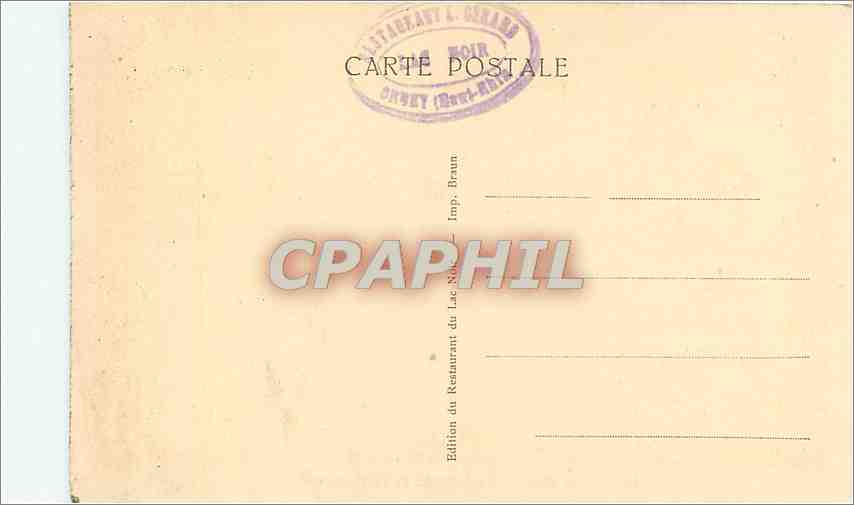 CPA Lac Noir La Terrasse et le Restaurant  — Rückseite