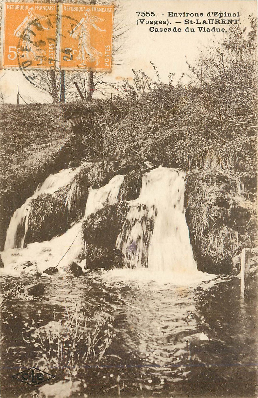 CPA Environs d'Epinal Vosges St Laurent Cascade du Viaduc 