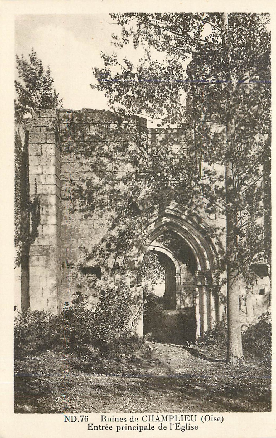 CPA Ruines de Champlieu Oise Entree principale de l'Eglise 