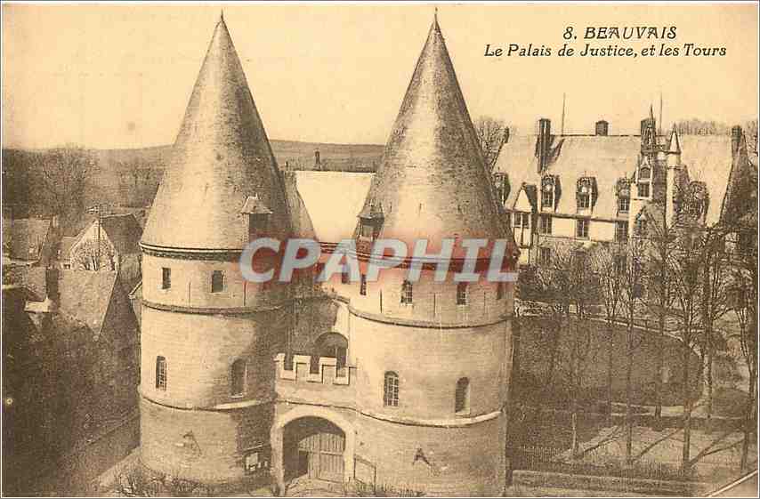 CPA Beauvais Le Palais de Justice et les Tours 