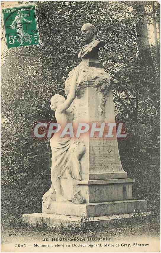CPA Gray Monument eleve au Docteur Signard 