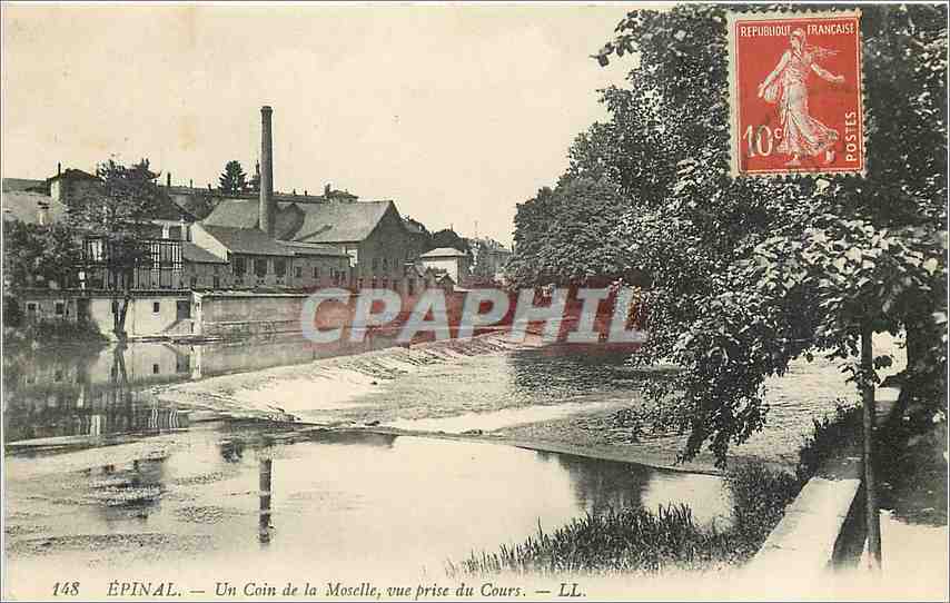 CPA Epinal Un Coin de la Moselle vue prise du Cours 