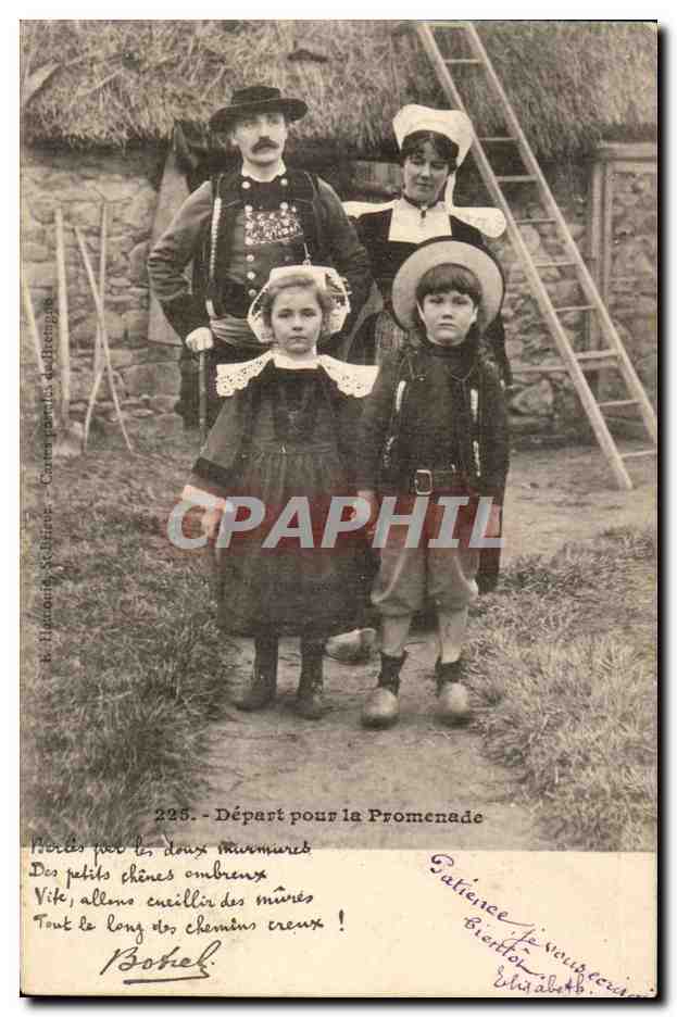 CPA Depart pour la promenade Enfants Bretagne Botrel