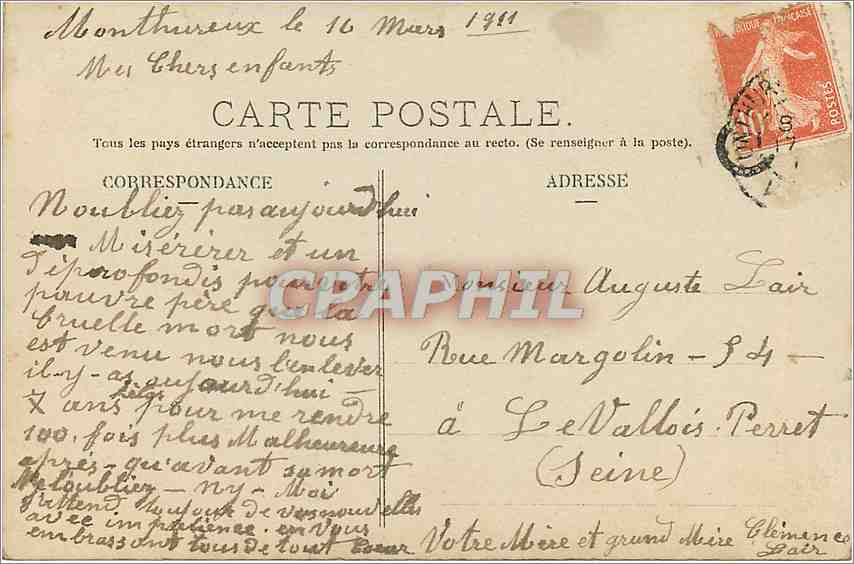 CPA VŒUX Croix Je en renonce pas — Rückseite