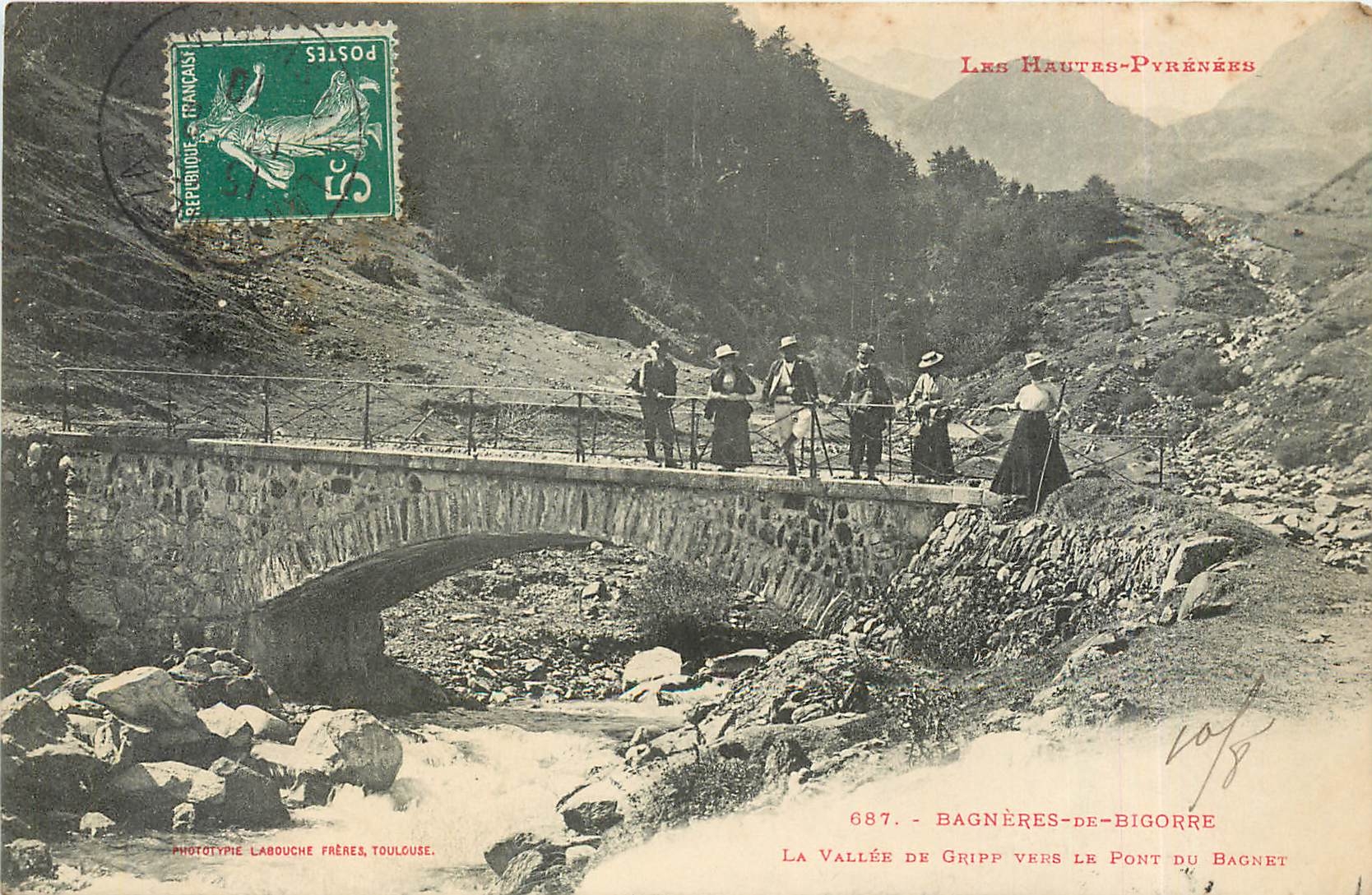 CPA BAGNERES DE BIGORRE-La vallee de grippe vers le pont du bagnet