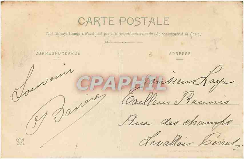 CPA BAGNERES DE BIGORRE-La vallee de grippe vers le pont du bagnet — Verso