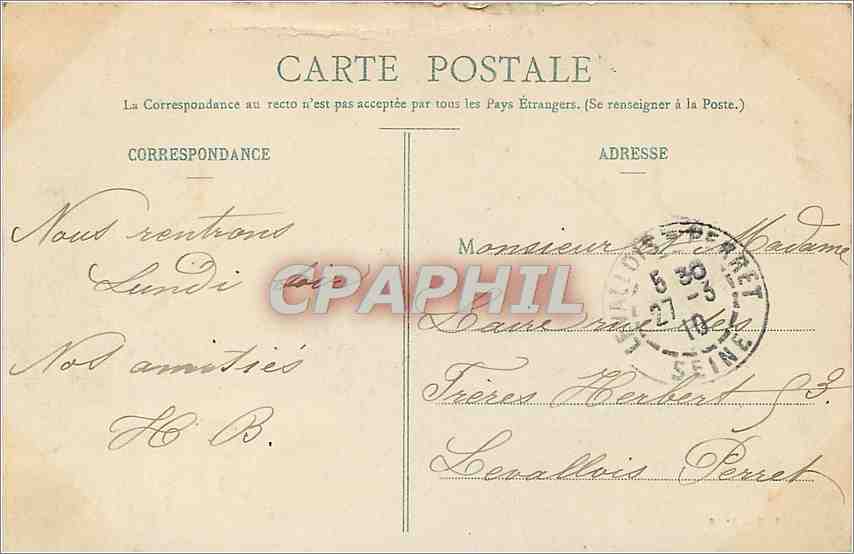 CPA NANTES-L e Brs de la loire  a l'ile Gloriette vu du ponte transbordeur Bateau — Rückseite