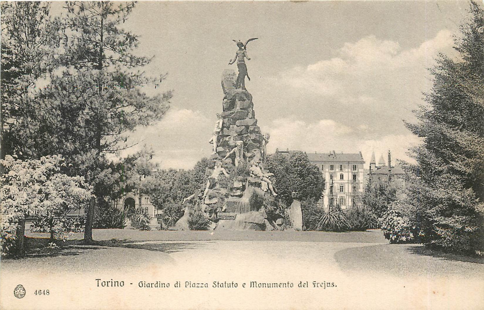 CPA TORINO-GIARDINO DI PIAZA STATUTO E MONUMENTO DEL FREJUS