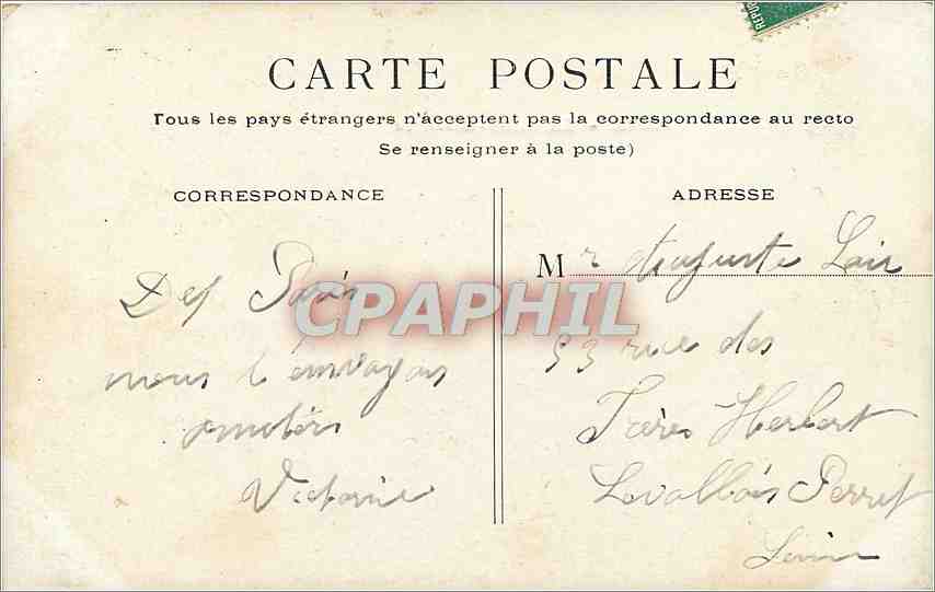 CPA PARIS-Les buttes- Chaumont — Rückseite