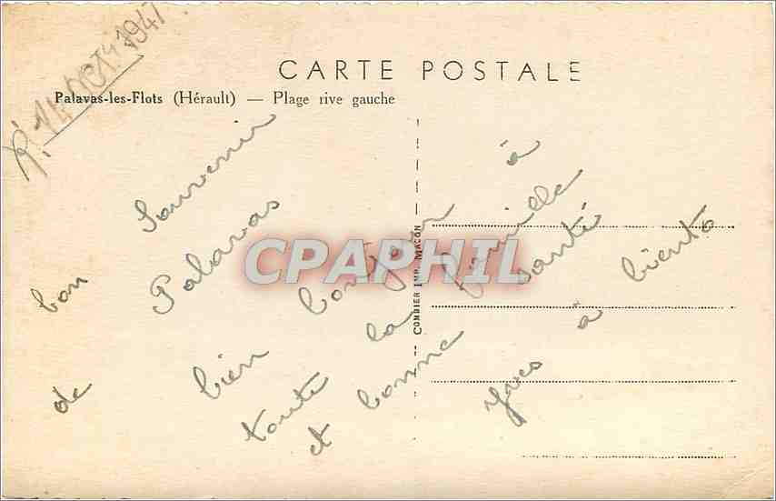 CPA palavas les flots ( Herault)-Plage rive gauche — Back