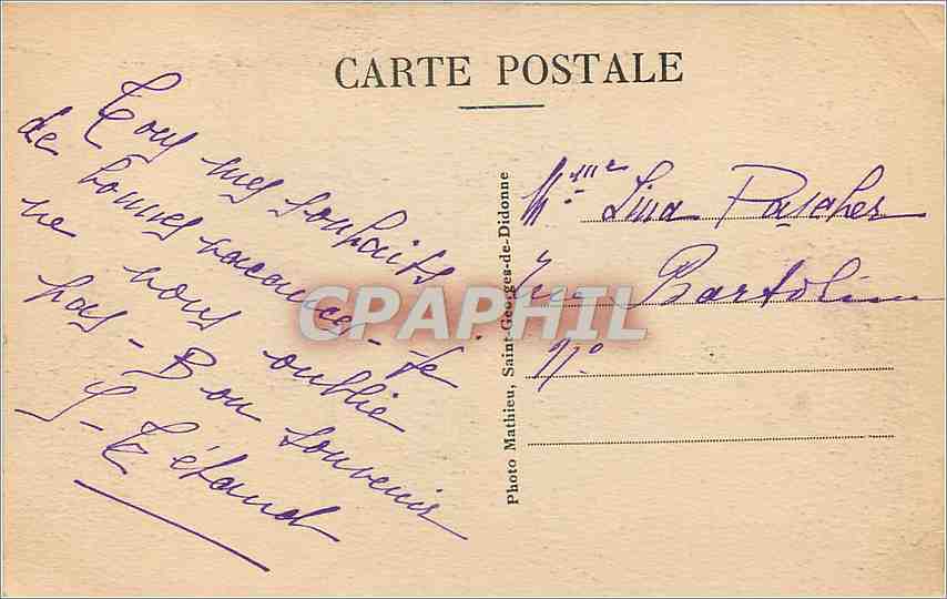 CPA St GEORGES DE DIDONNE-Les rochers de Vallieres — Back