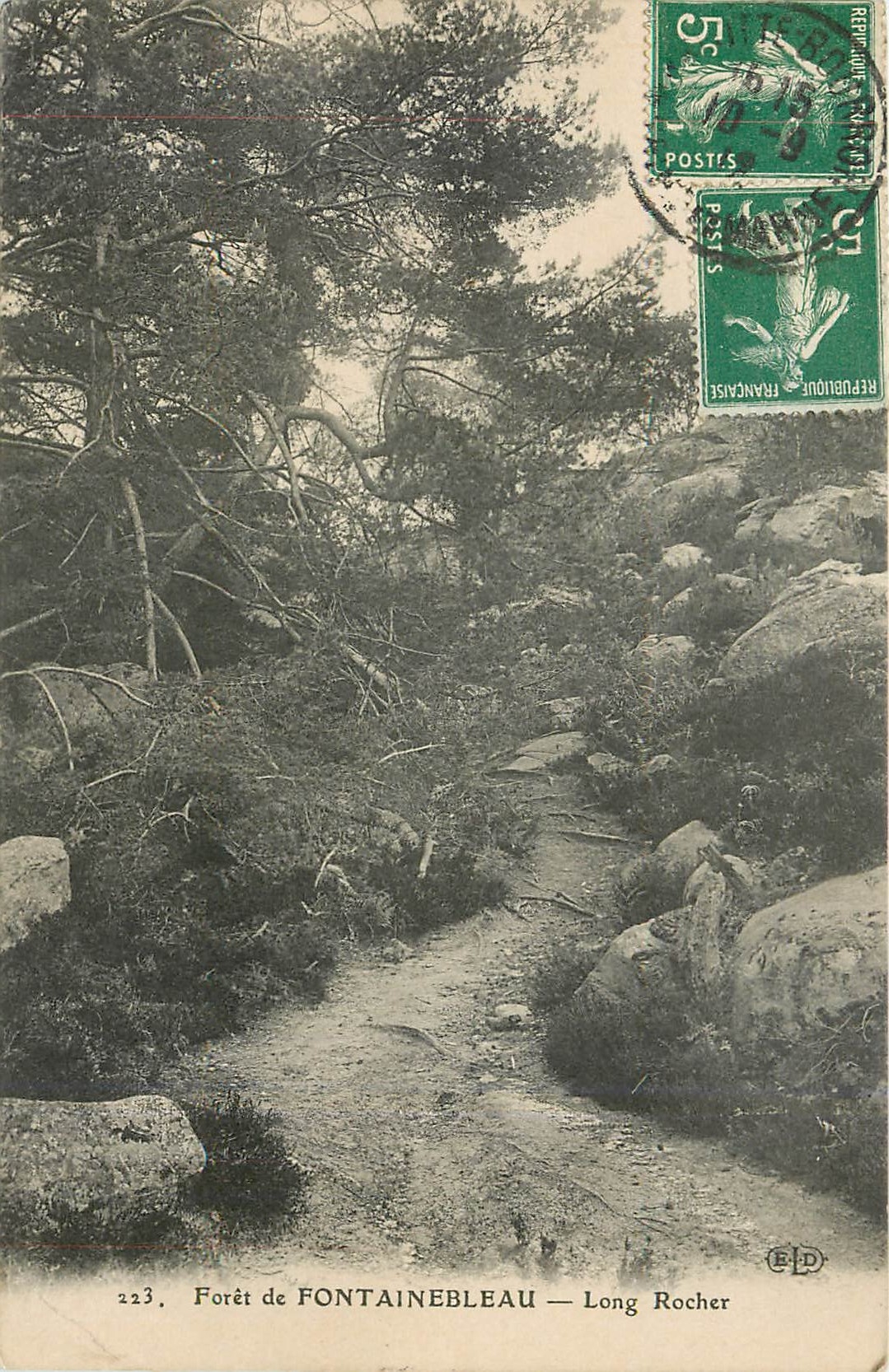 Forêt de FONTAINEBLEAU — Long Rocher — Éditeur E.P.D. n°223