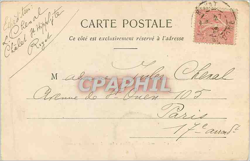 CPA Le Somme du Puy de Dome-les Ruines et l'observatoire — Rückseite