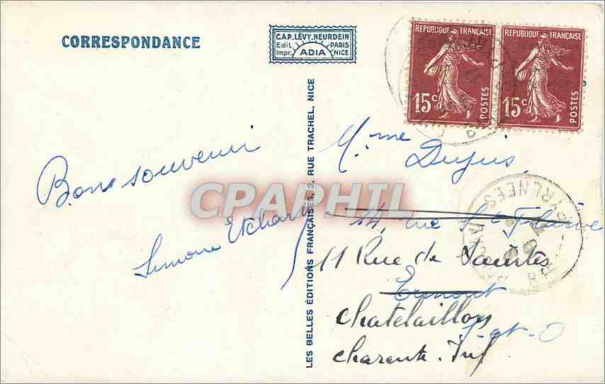 CPA BiARRITZ-Les bains et le Port vieux — Verso