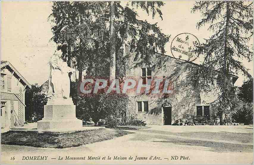 CPA DOMREMY-Le Monument Mercie et la maison de jeanne d'Arc