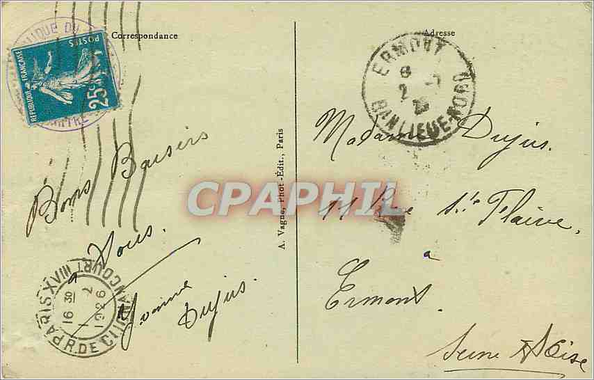 CPA PARIS - MONTMARTRE Cloche — Verso