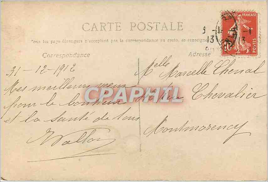 CPA VŒUX Enfant — Verso