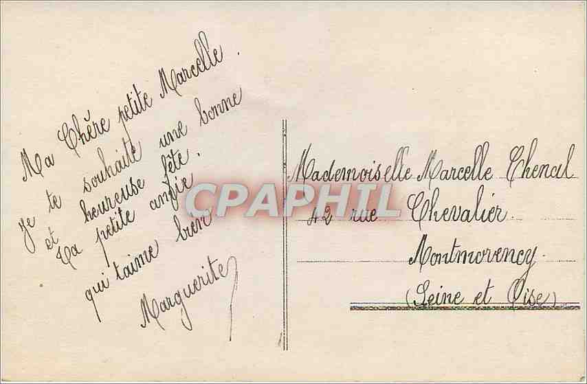 CPA VŒUX Jeune France — Verso
