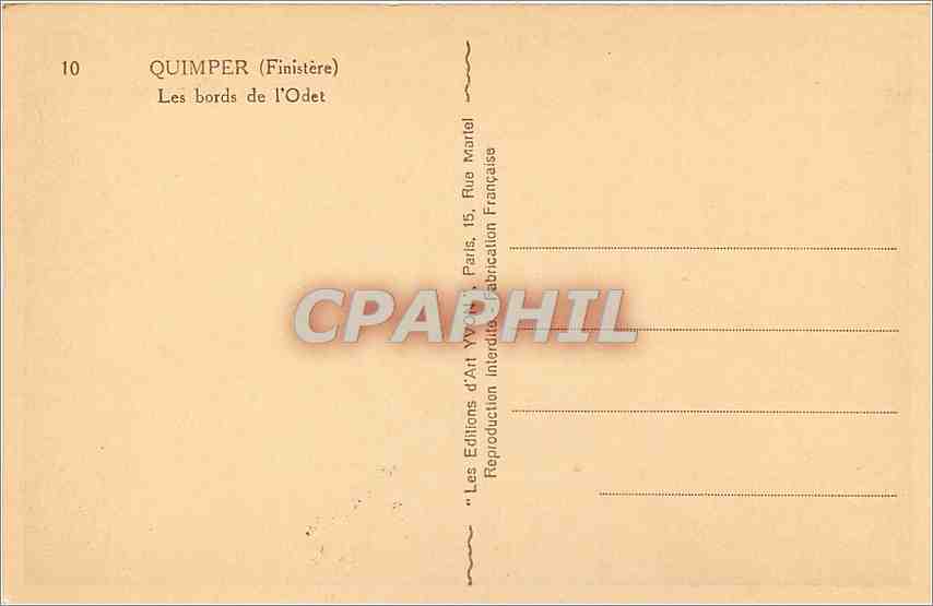 CPA QUIMPER(FINISTERE) Les bords de l'Odet Bateau — Rückseite