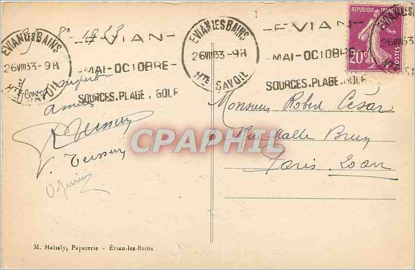 CPA EVIAN-LES -BAINS-Vue generale — Verso