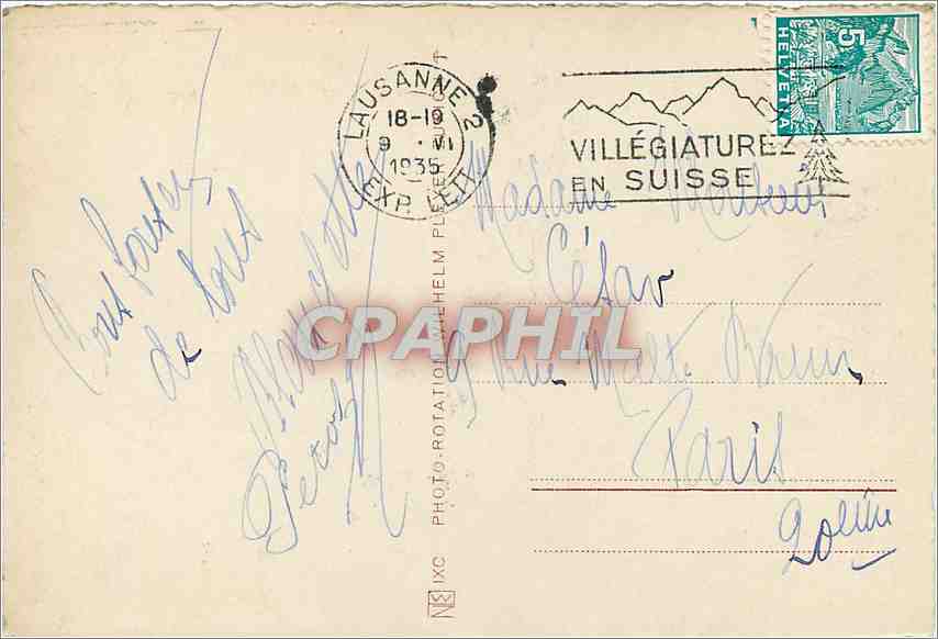 CPM LAUSANNE ET LES ALPES SAVALE — Rückseite