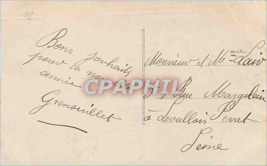 CPA VŒUX Enfants Fer a cheval — Rückseite