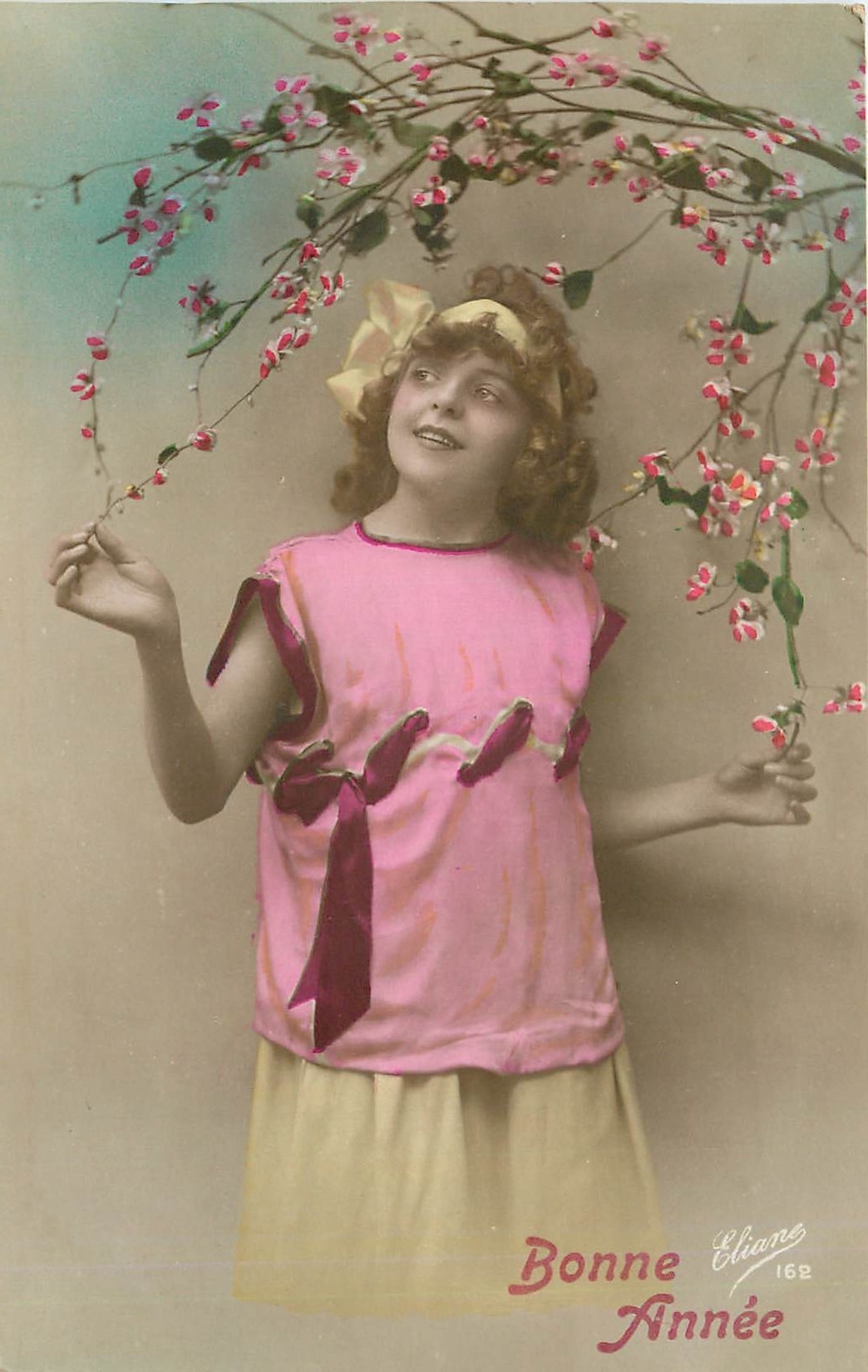 CPA VŒUX Femme